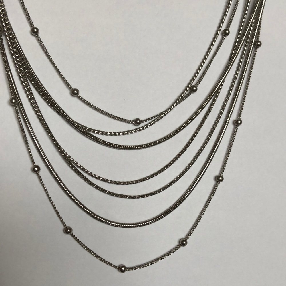 Silver Seven Strand Necklace